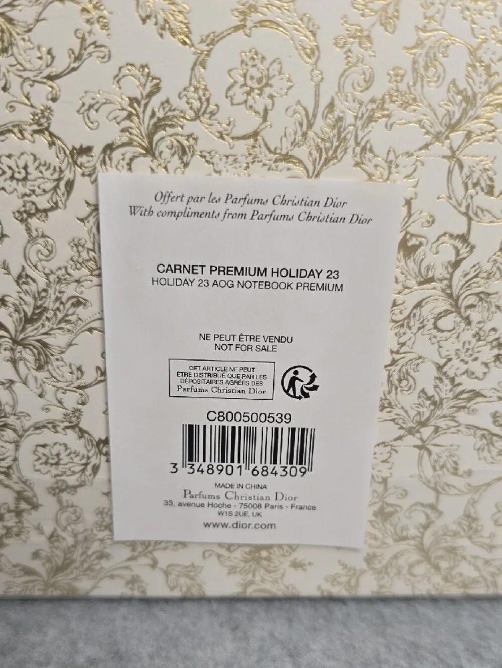 DiorCarnet Premium Holiday Notebook 2023 in Gift  Box